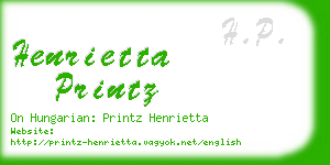 henrietta printz business card